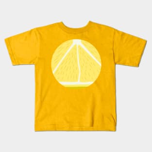 Juicy Yellow Lemon Slice, Minimal Design Kids T-Shirt